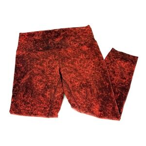 Lululemon Wunder Train High Rise Leggings Womens 10 Denim Wash Autumn Red Black